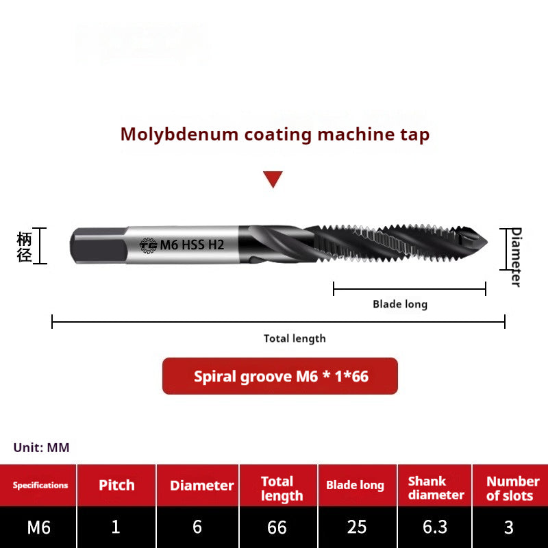 2116-High-performance 6542 molybdenum plating straight groove screw machine with tap high-speed steel tapping thread high-strength processing Shandong Denso Pricision Tools Co.,Ltd.